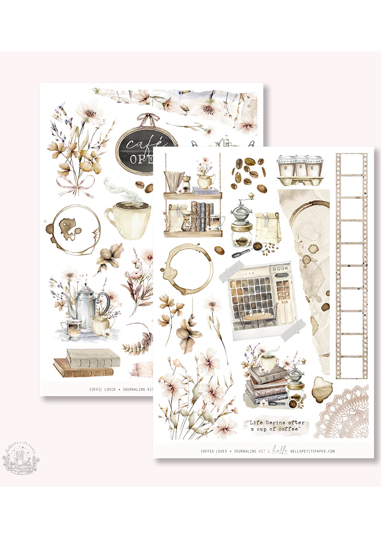 Journal sticker van het merk HelloPetitPaper  - Coffee Lover journaling sticker kit