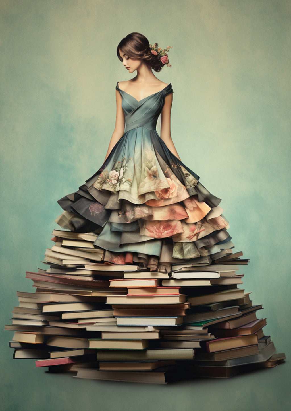 Ansichtkaart - Boekenjurk