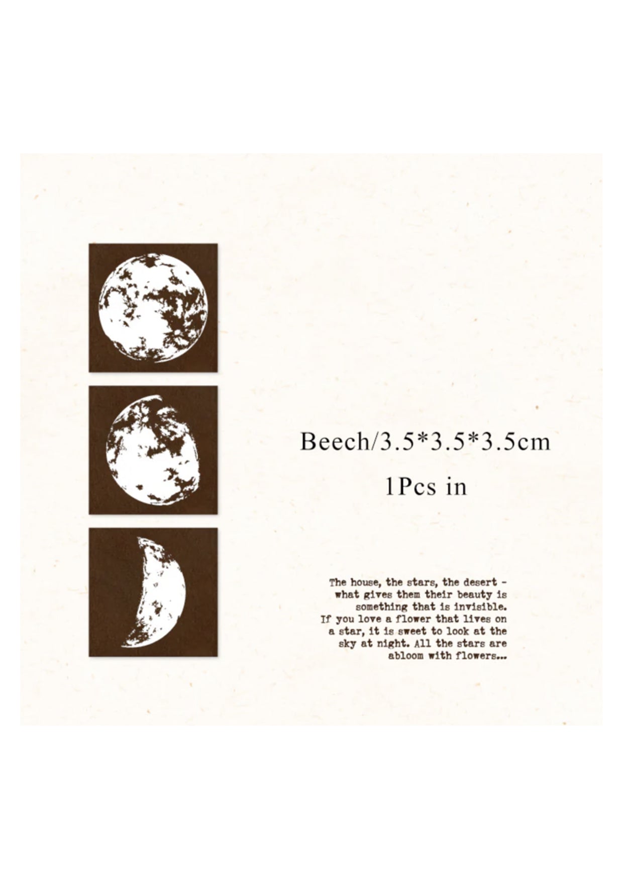 Houten stempel - maan fases