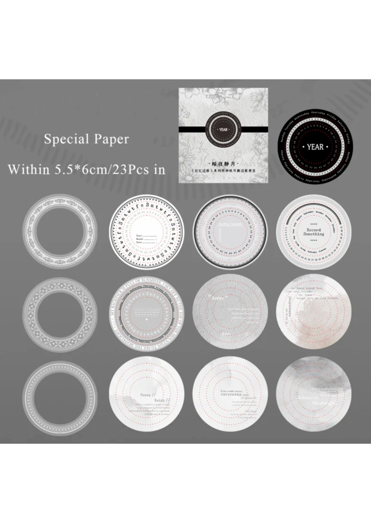 Memory border notes grey