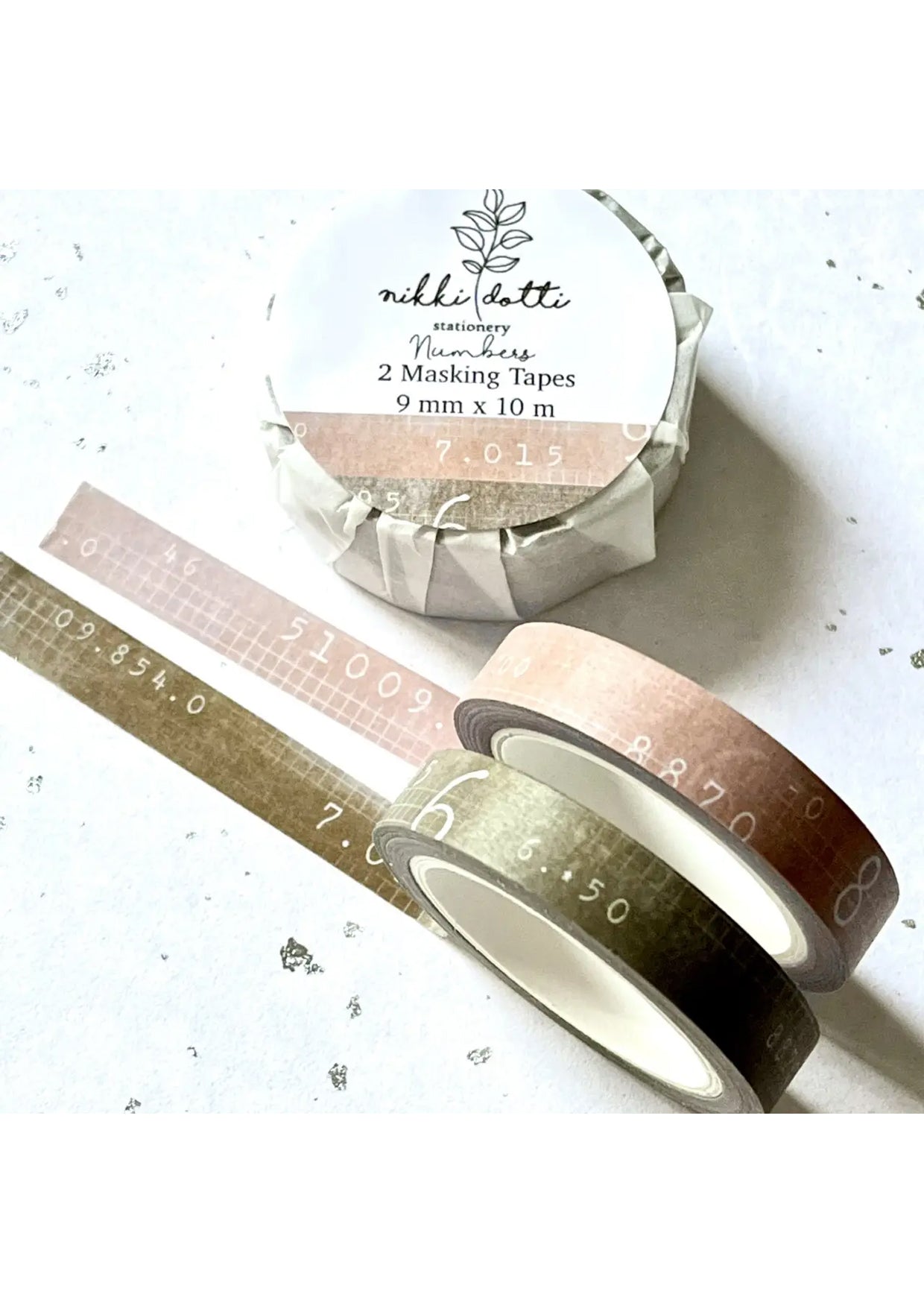 NikkiDotti  Washi Tape - Numbers oud roze