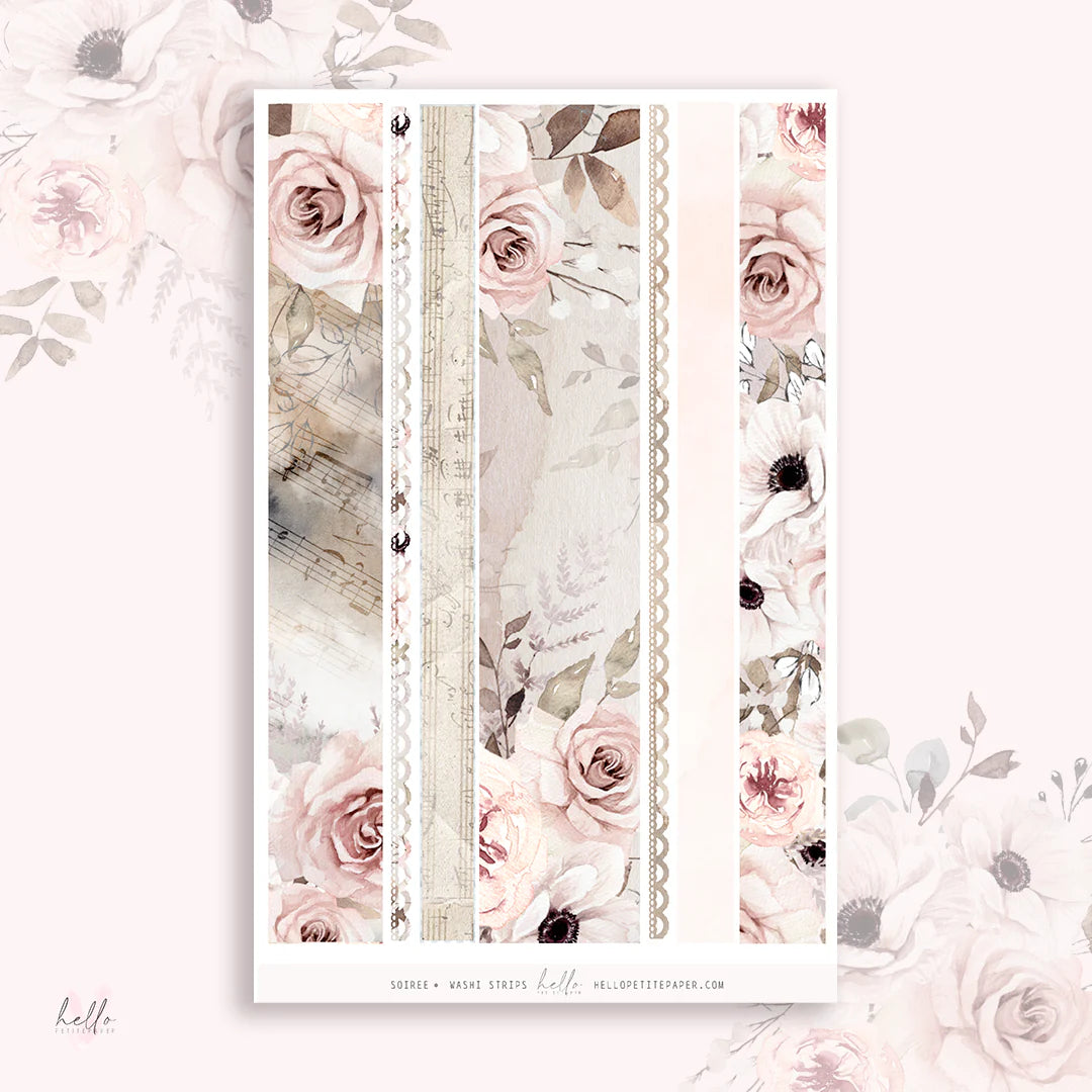Journal sticker van het merk HelloPetitPaper - Soirée - Transparent Washi strips