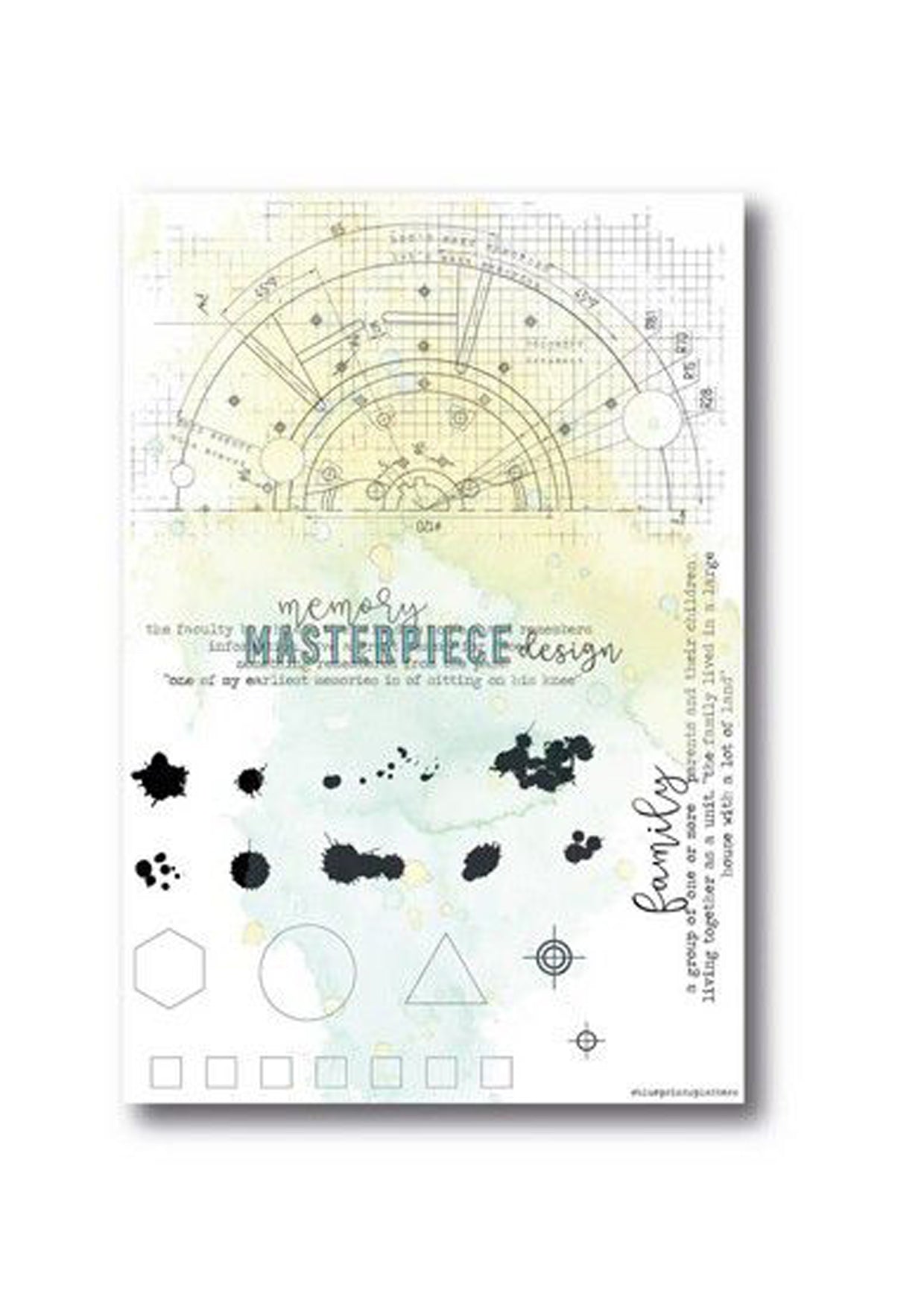 Masterpiece Clear Stempelset - Blueprint Splatters