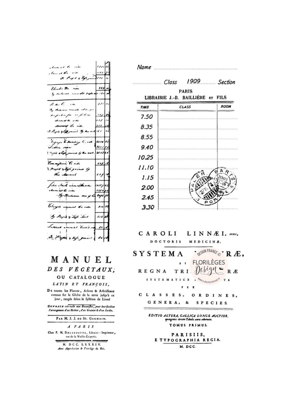 Clear stamp - achtergrond teksten van Florilége Design