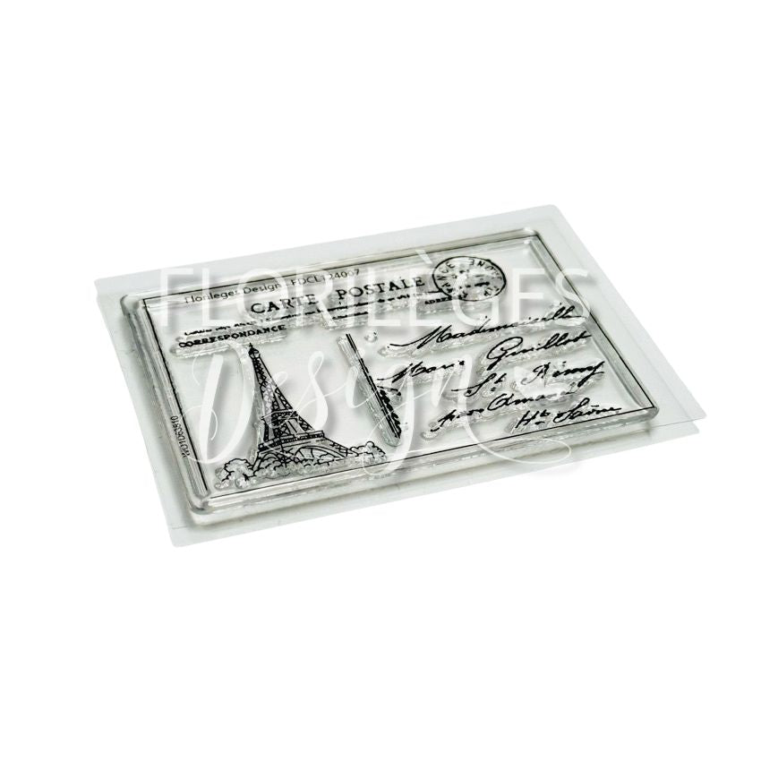 Clear stamp : postcard Paris van het merk Florilége Design