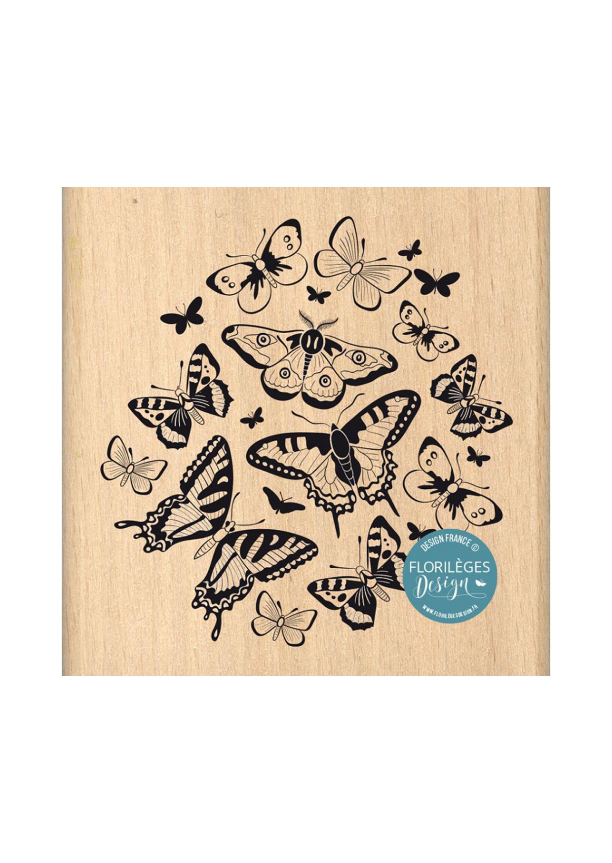 Houten stempel van het merk Florilége Design - vlinders