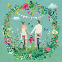 Edition Gollong Brautpaar auf Fahrrad