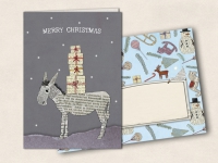 Tikiono wenskaart  - Merry Christmas met envelop
