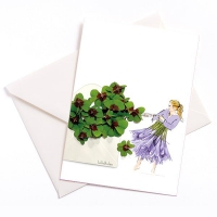 Bijzondere ansichtkaart Lütteblüten -Gelukkig nieuwjaar met  envelop