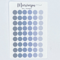 Journal sticker dots in blauwgrijs (wit)