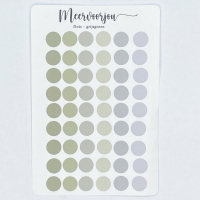 Journal sticker dots in groengrijs (wit)