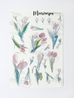 Stickervel - tulpen kleur wit of doorzichtig