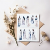 Journal Sticker langwerpig - Girls in a dress