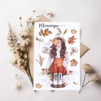 Journal sticker - Herfst meisje groot