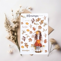 Journal sticker - Herfst meisje klein