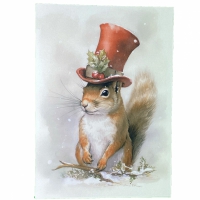Ansichtkaart kerstmis - eekhoorn