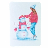 Ansichtkaart kerstmis - Snow is Falling