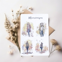 Journal sticker - herfstmeisjes in het bos 02