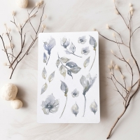 Journal sticker - Flowers blue and beige (set van 2)