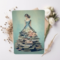 Ansichtkaart Booklover - roses