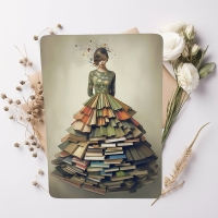 Ansichtkaart Booklover - dress