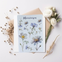 Journal stickervel - bloemen blue