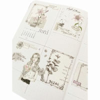 Boekje met bloemen Washi-PETTape - grijs/dusty pink