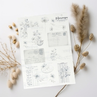 Journal sticker set - Delicate blue flower