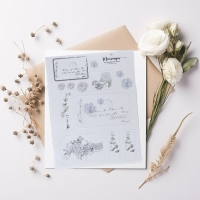 Journal stickerset- vintage blue flowers