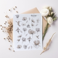 Journal stickers - set stoffige bloemen